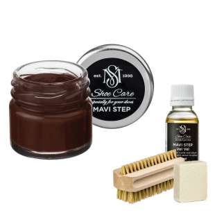 Набор для ухода за обувью из замши и нубука махагон MAVI STEP Aurora Kit фото 106360